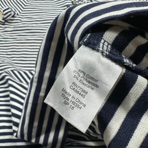 J Crew Navy White Stripe Lace Up T-Shirt Casual Nautical Short Sleeve Dress XL - Picture 10 of 16